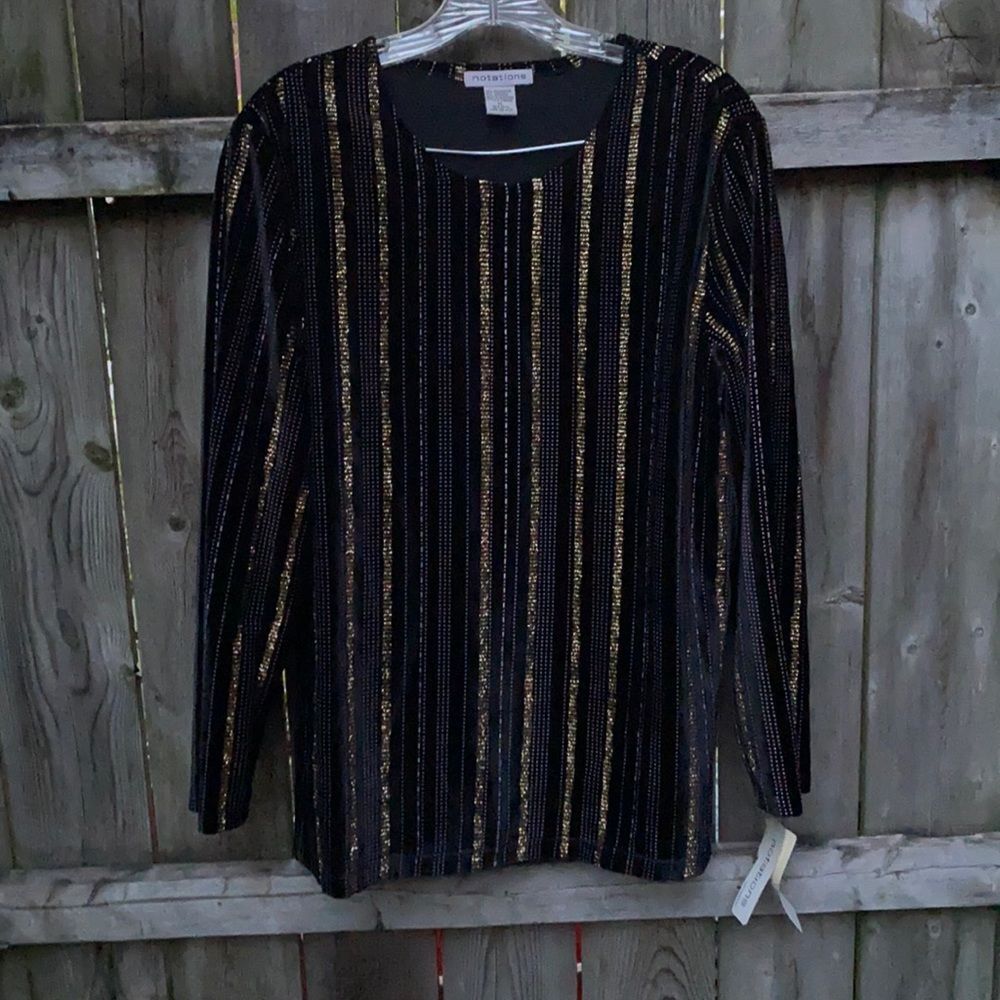 Notations Shimmer velour top sz. XL NWT